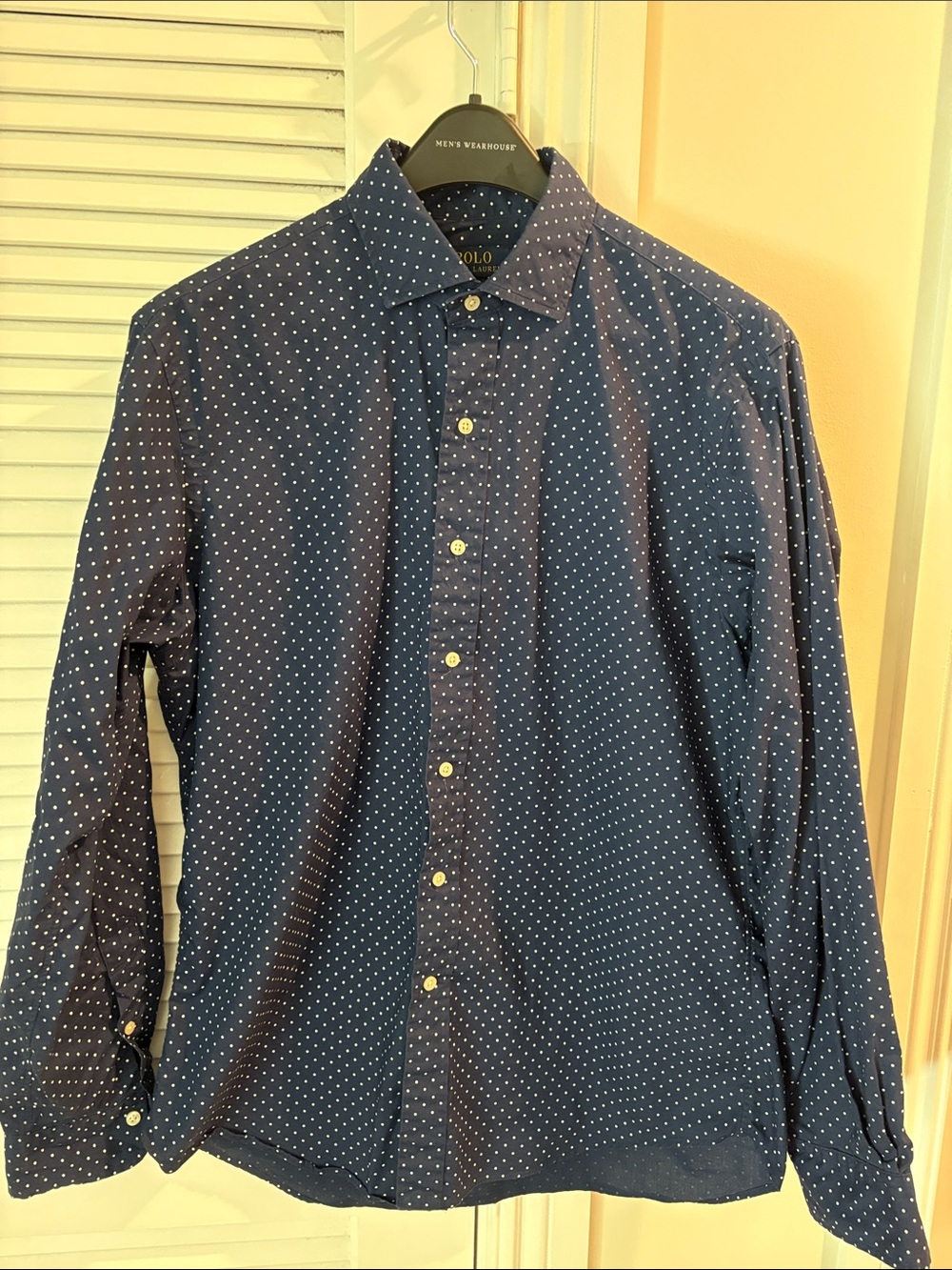 Polo by Ralph Lauren Navy Button-Down Shirt with White Microdots